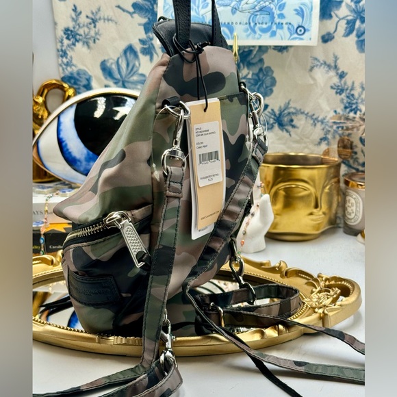 🆕 REBECCA MINKOFF 🧿 NWT Mini Julian Nylon Convertible Backpack - Camo *FLAWED* - Picture 11 of 15